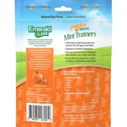 Emerald Pet Pumpkin Harvest Mini Trainers Pumpkin Recipe Dog Treats, 6-oz