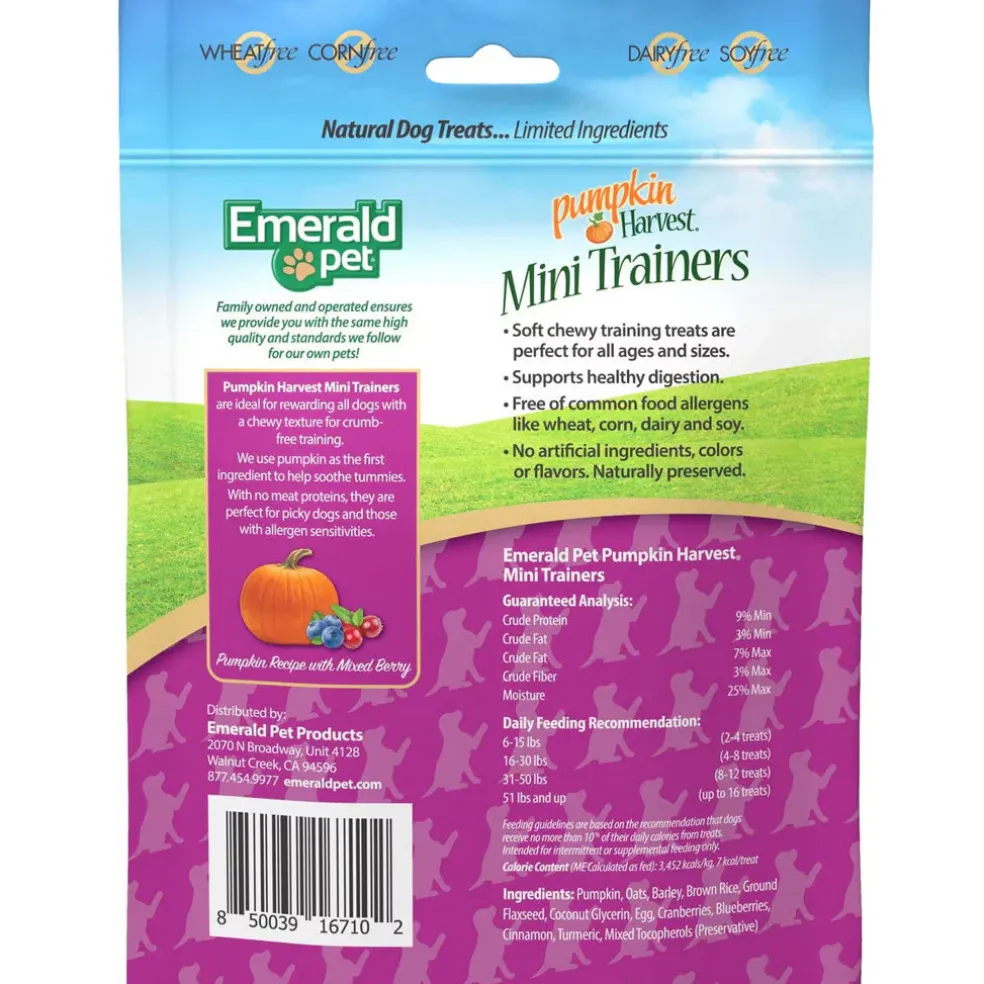 Emerald Pet Pumpkin Harvest Mini Trainers Pumpkin Recipe with Mixed Berry Dog Treats, 6-oz