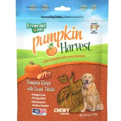 Emerald Pet Pumpkin Harvest Oven Baked with Sweet Potato Chewy Dog Treats, 6-oz