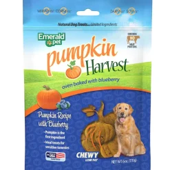 Emerald Pet Pumpkin Harvest Oven Baked with Blueberry Chewy Dog Treats, 6-oz