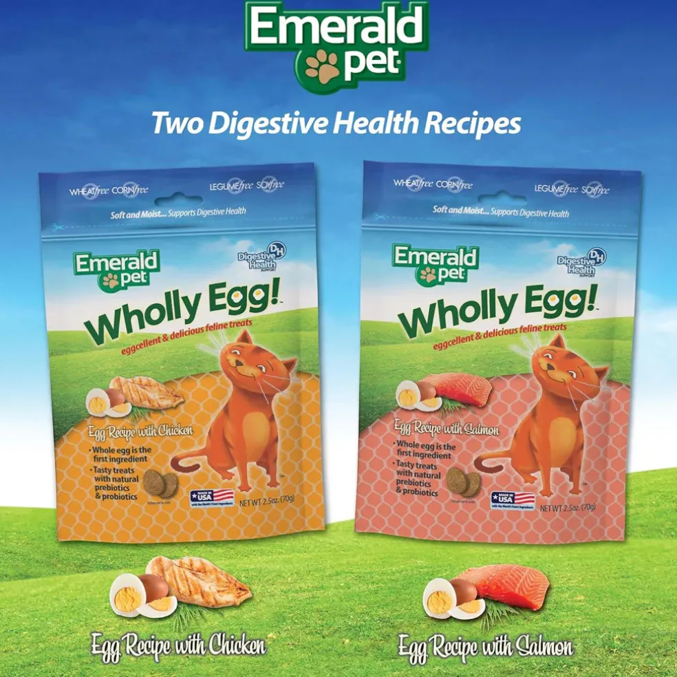 Emerald Pet Wholly Egg Recipe with Salmon Cat Treats, 2.5-oz