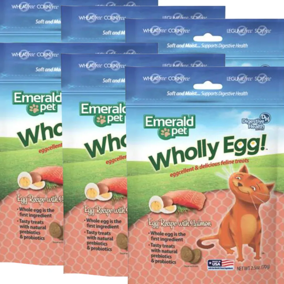 Emerald Pet Wholly Egg Recipe with Salmon Cat Treats, 2.5-oz