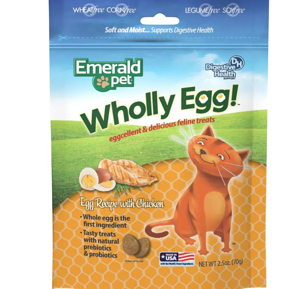 Emerald Pet Wholly Egg Recipe with Chicken Cat Treats, 2.5-oz
