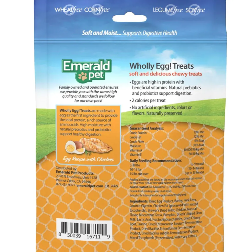 Emerald Pet Wholly Egg Recipe with Chicken Cat Treats, 2.5-oz