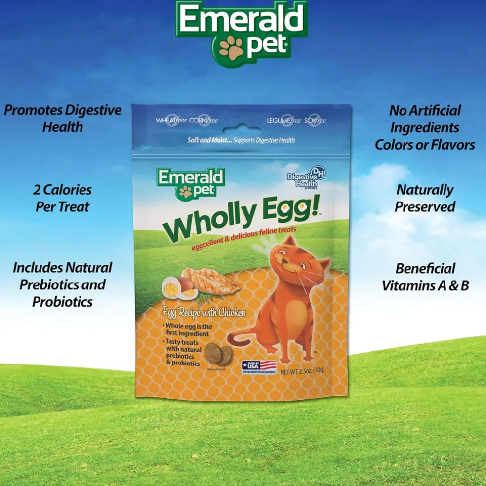 Emerald Pet Wholly Egg Recipe with Chicken Cat Treats, 2.5-oz