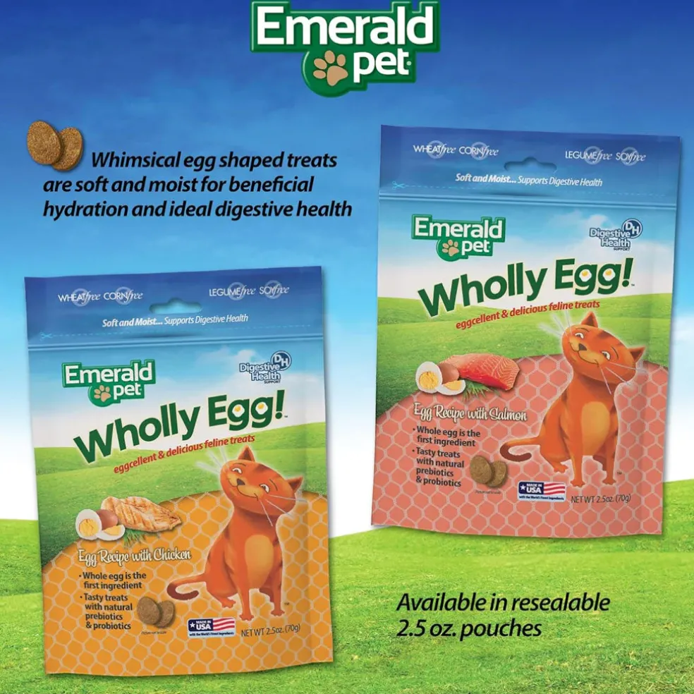 Emerald Pet Wholly Egg Recipe with Chicken Cat Treats, 2.5-oz