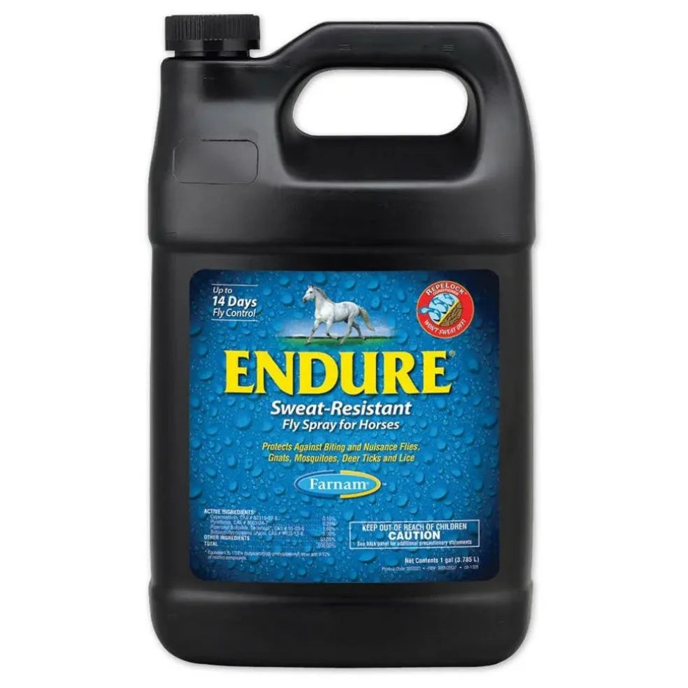 Endure Sweat Resistant Fly Spray for Horses, Easy Pour Spout Refill (Gallon)