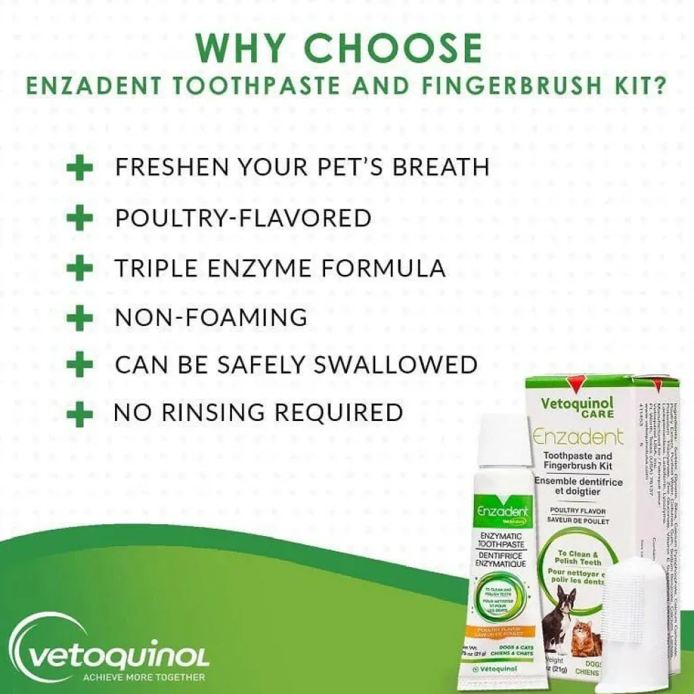 Enzadent Enzymatic Poultry-Flavored Fingerbrush Kit for Dogs & Cats