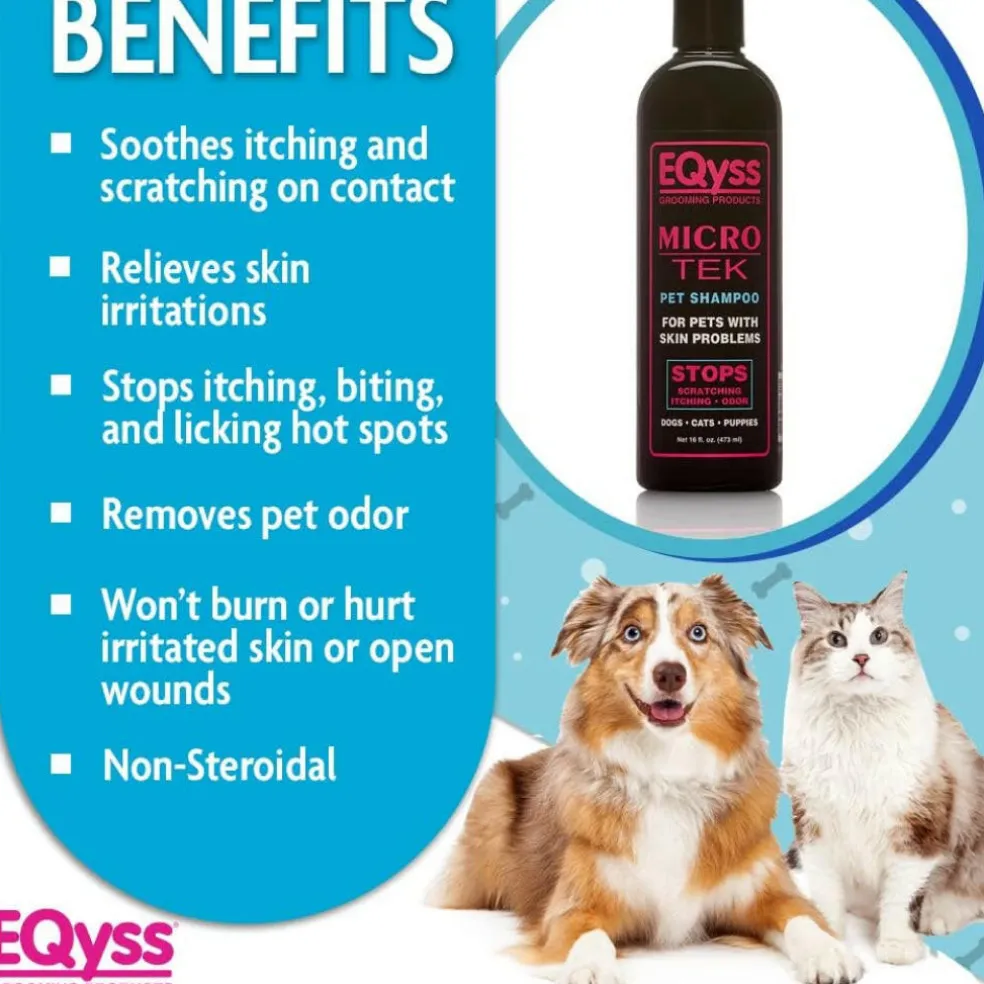 EQyss Grooming Products Micro-Tek Dog, Cats & Puppies Shampoo (16 oz)