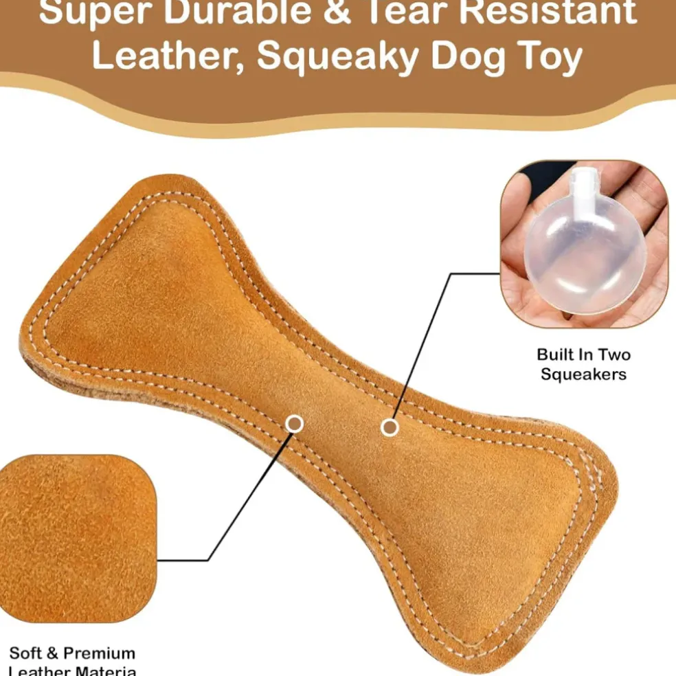 Ethical Dura-Fuse Leather Bone Toy For Dogs