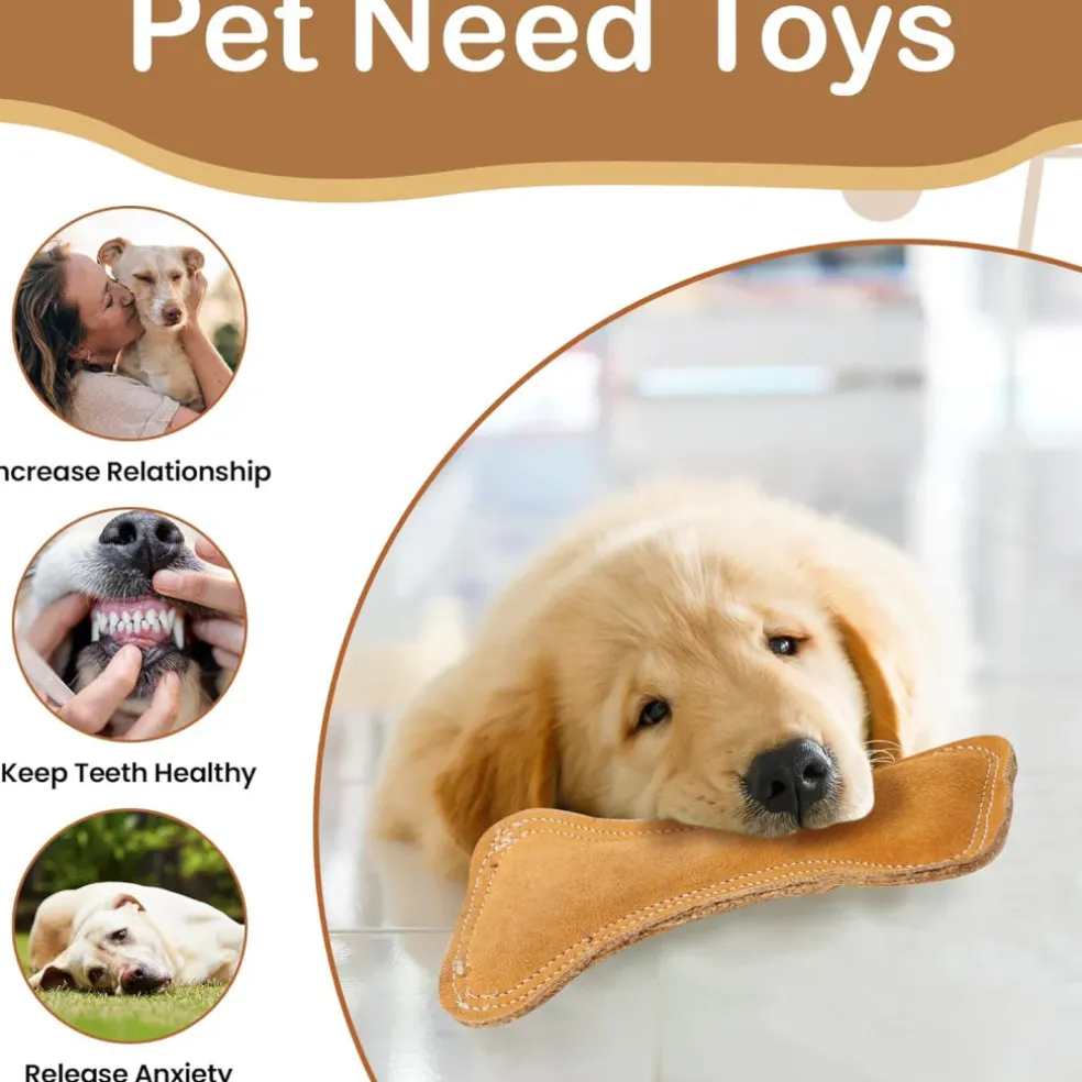 Ethical Dura-Fuse Leather Bone Toy For Dogs