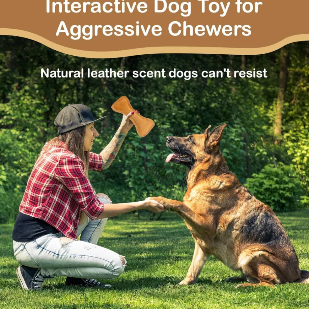 Ethical Dura-Fuse Leather Bone Toy For Dogs