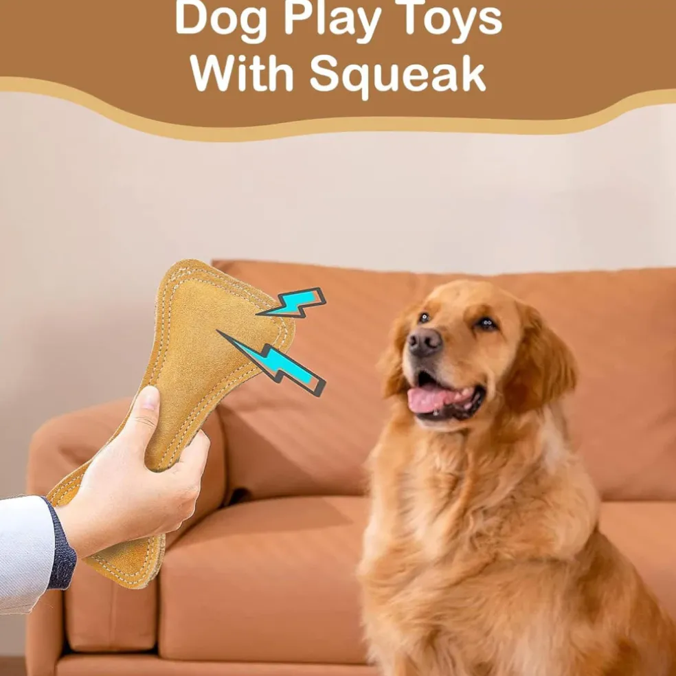 Ethical Dura-Fuse Leather Bone Toy For Dogs