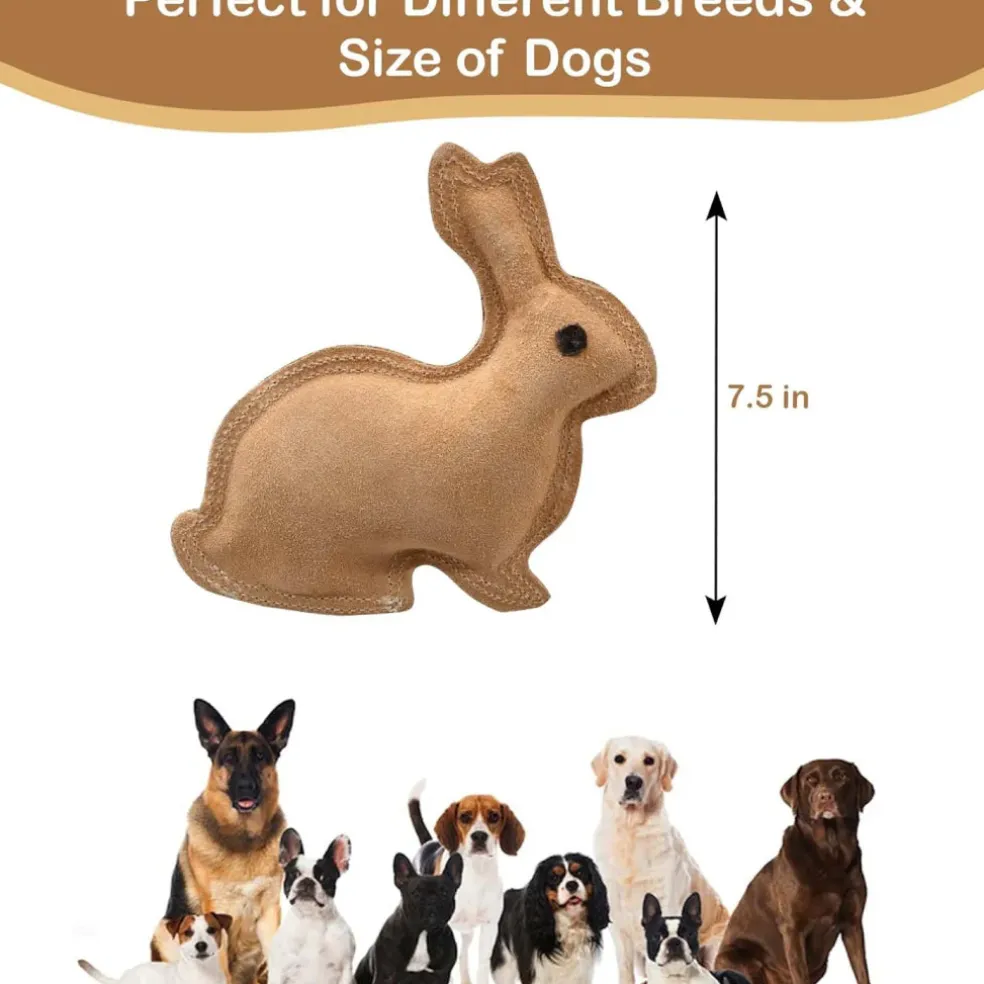 Ethical Dura-Fuse Leather Rabbit Dog Toy