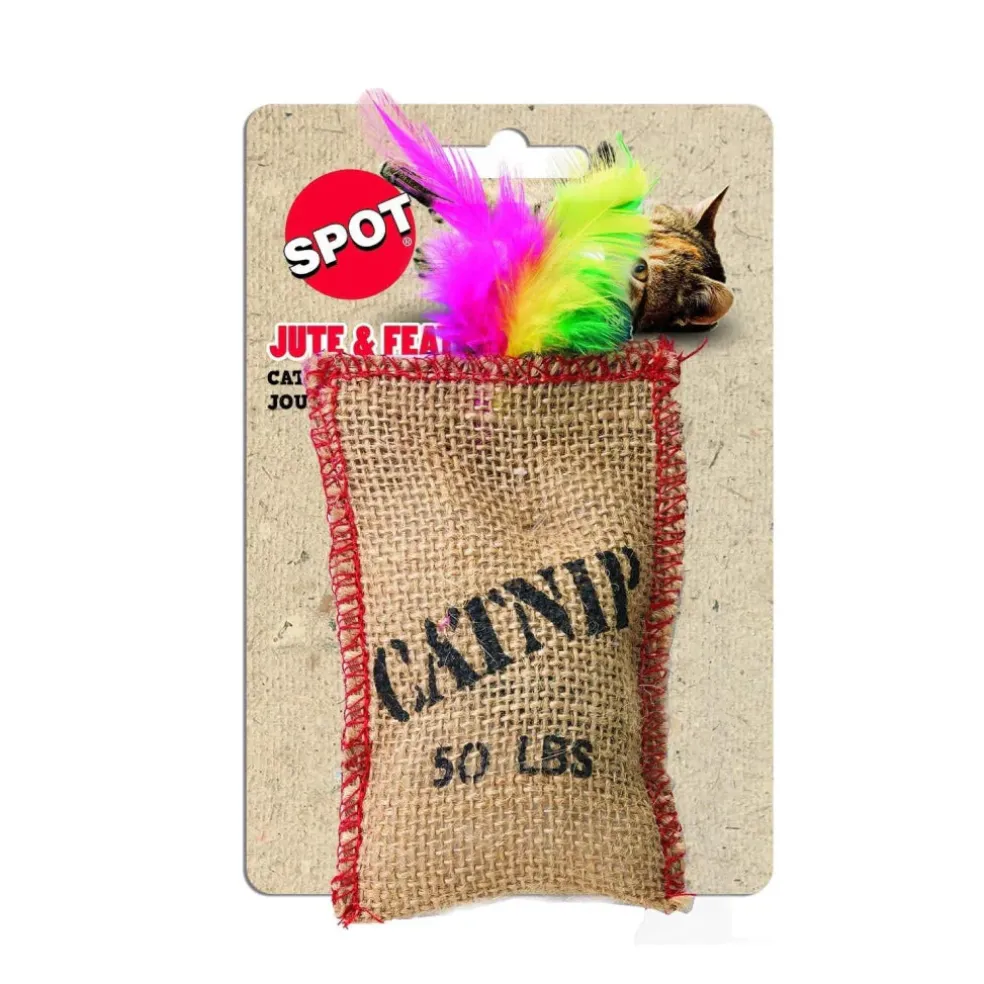 Ethical Jute & Feather Sack with Catnip Toy For Cats