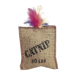 Ethical Jute & Feather Sack with Catnip Toy For Cats