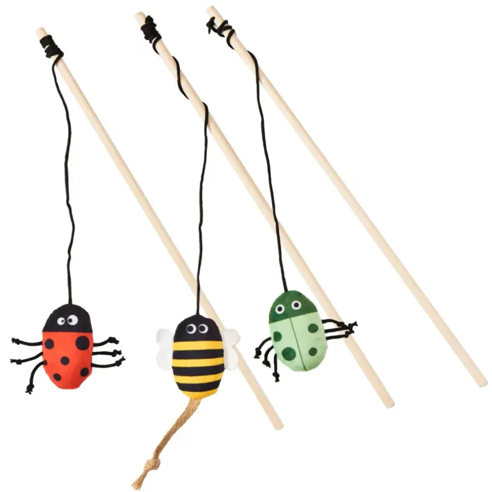 Ethical Love the Earth Insect Teaser Wand Toy For Cats, Assorted Characters