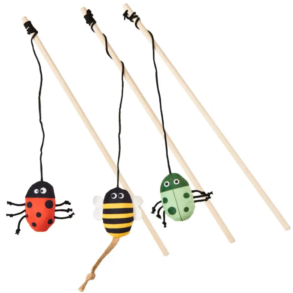 Ethical Love the Earth Insect Teaser Wand Toy For Cats, Assorted Characters