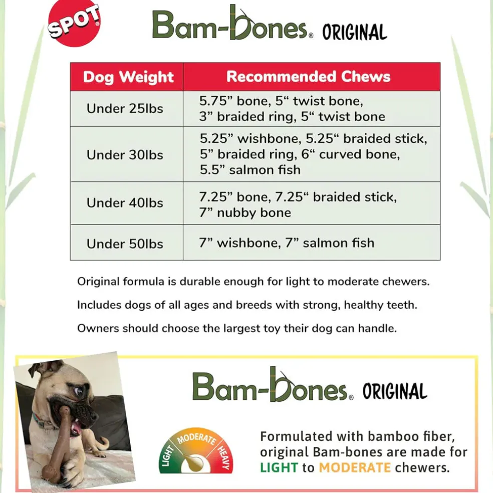 Ethical Pet Bam-bones Bacon Flavored Wish Bone for Dogs