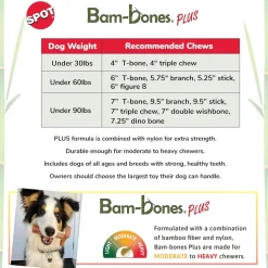 Ethical Pet Bam-Bones Plus Figure 8 Bone Peanut Butter Flavor Dog Chew Toy, 6.5"