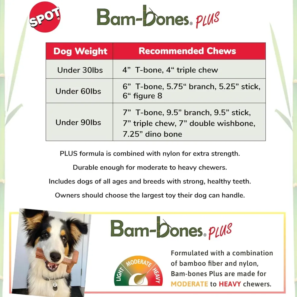 Ethical Pet Bam-Bones Plus Peanut Butter Tough Chew Dog Toy