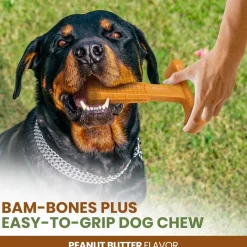 Ethical Pet Bam-Bones Plus Peanut Butter Tough Chew Dog Toy