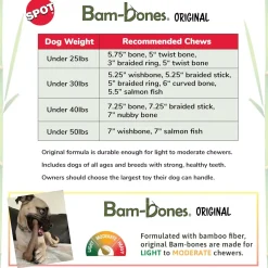 Ethical Pet Bam-Bones Twist Bone Peanut Butter Flavored Dog Chew Toy, 5"