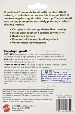Ethical Pet Bam-Bones Twist Bone Peanut Butter Flavored Dog Chew Toy, 5