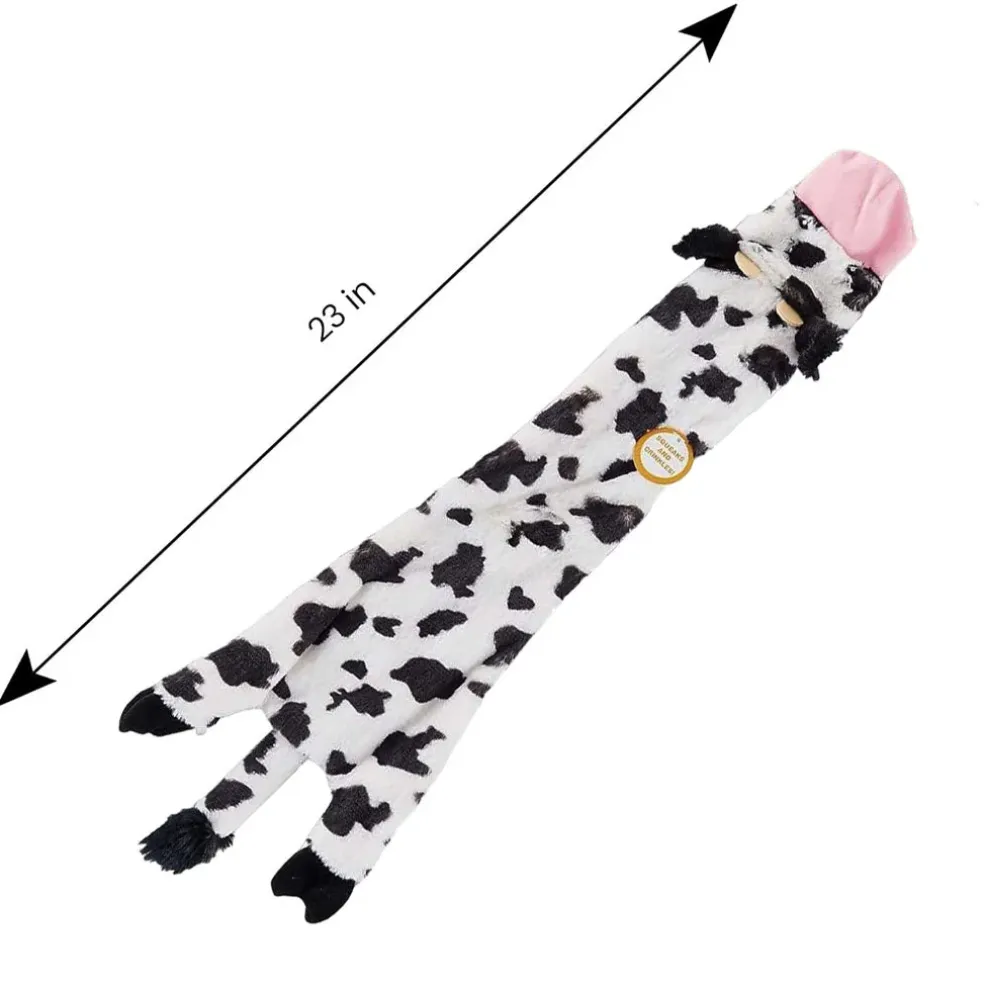 Ethical Pet Skinneeez Crinklers Cow Stuffing-Free Squeaky Plush Dog Toy
