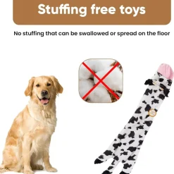 Ethical Pet Skinneeez Crinklers Cow Stuffing-Free Squeaky Plush Dog Toy