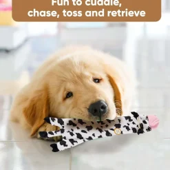 Ethical Pet Skinneeez Crinklers Cow Stuffing-Free Squeaky Plush Dog Toy