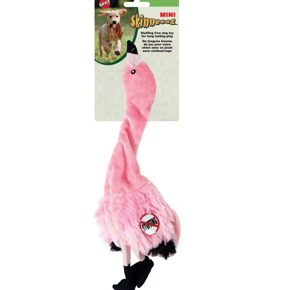 Ethical Pet Skinneeez Exotic Series Pink Flamingo Stuffing-Free Plush Dog Toy