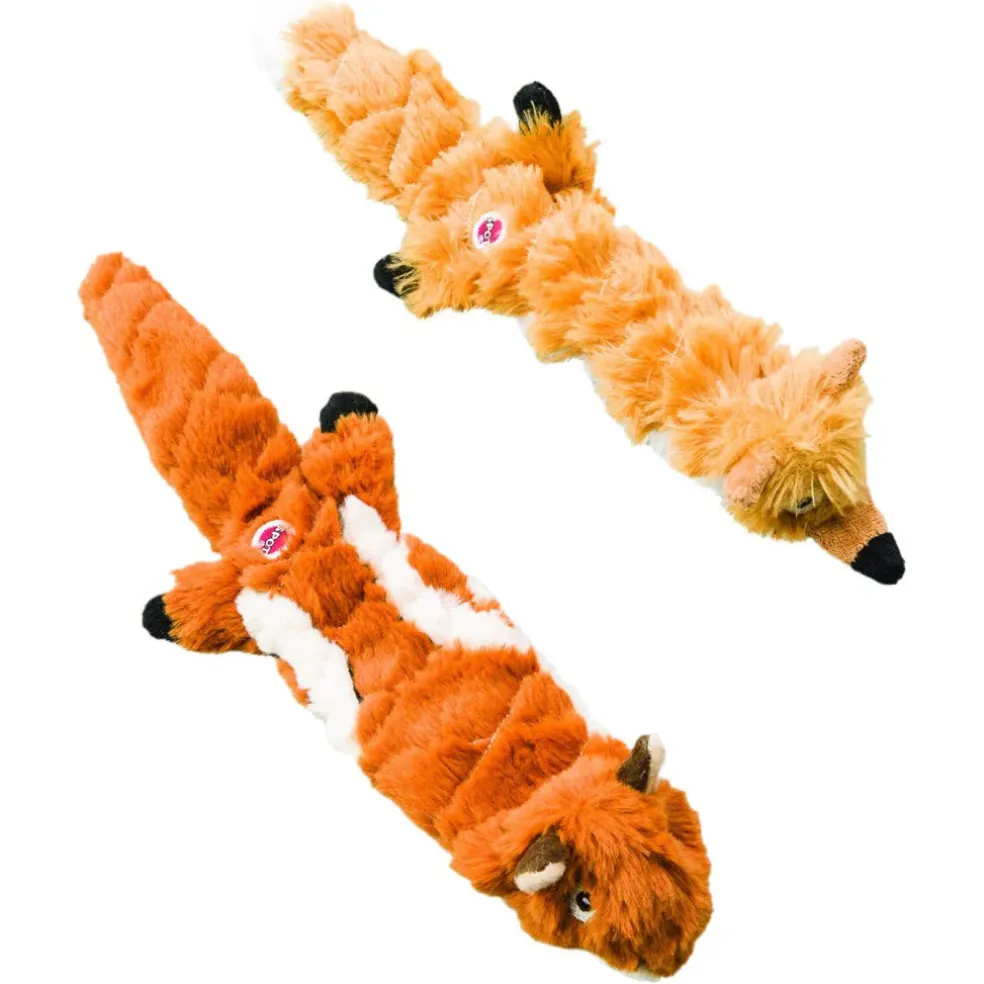 Ethical Pet Skinneeez Extreme Quilted Stuffing-Free Fox Toy for Dogs