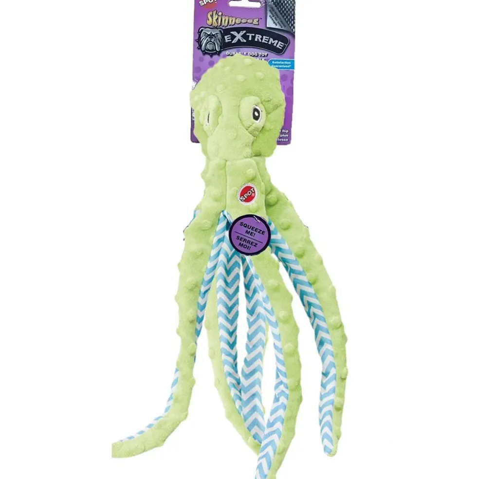 Ethical Pet Skinneeez Extreme Stuffing-Free Squeaky Octopus Plush Dog Toy, Color Varies, 16"