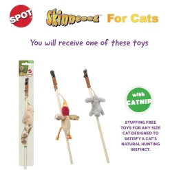 Ethical Pet Skinneeez Forest Friends Teaser Wands Toy For Cats, assorted characters