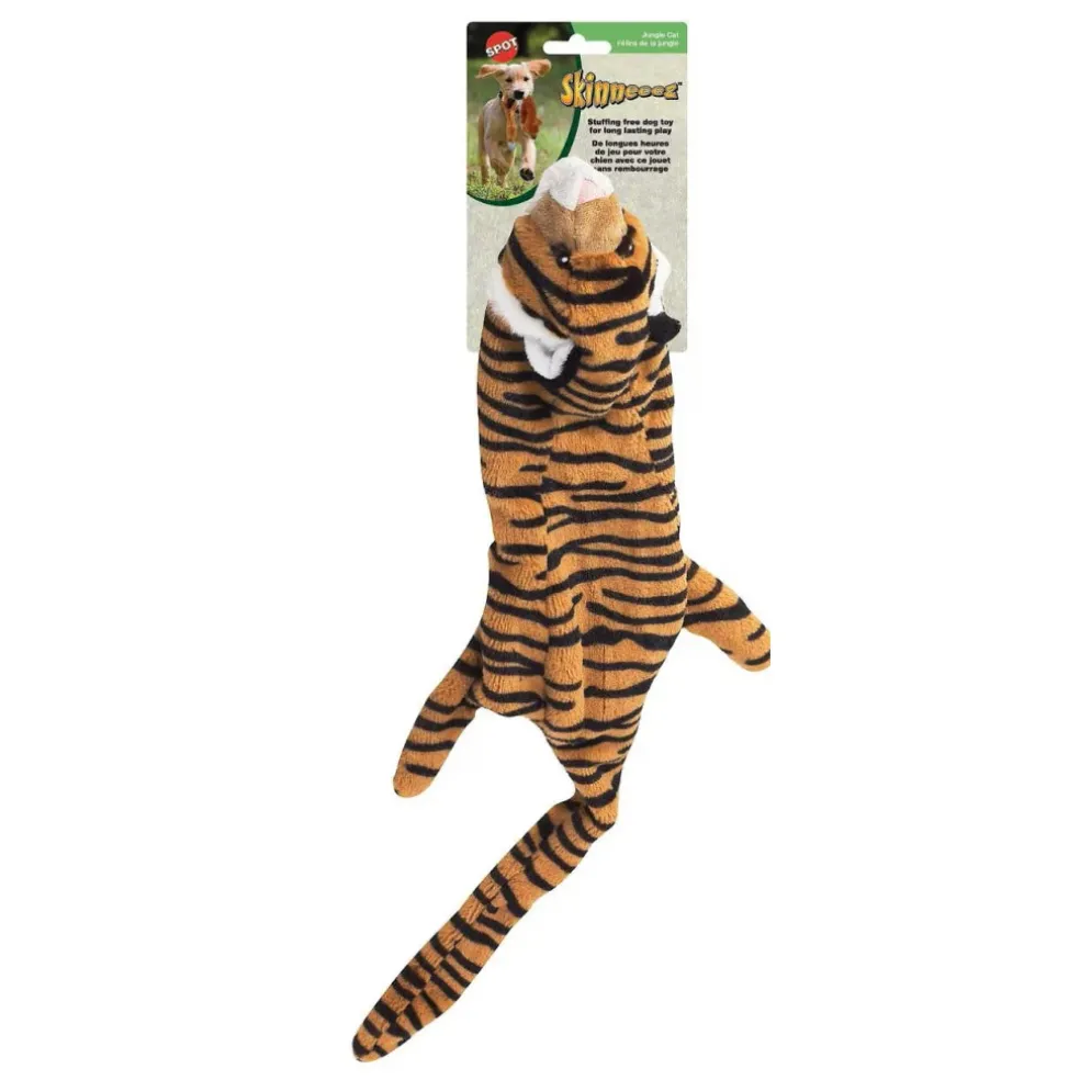 Ethical Pet Skinneeez Jungle Series Jungle Cat Stuffing-Free Toy for Dogs, assorted colors (Mini 14")