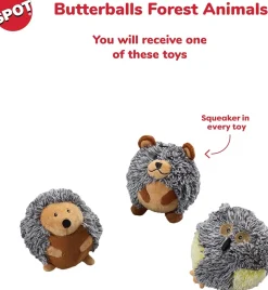 Ethical Pet Spot Butterballs Forest Dog Toy, 4-Inch, Assorted