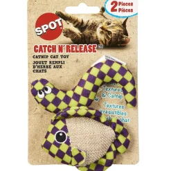 Ethical Pet Spot Catch N Release Cat Toy with Catnip, Assorted Figures, 2-count