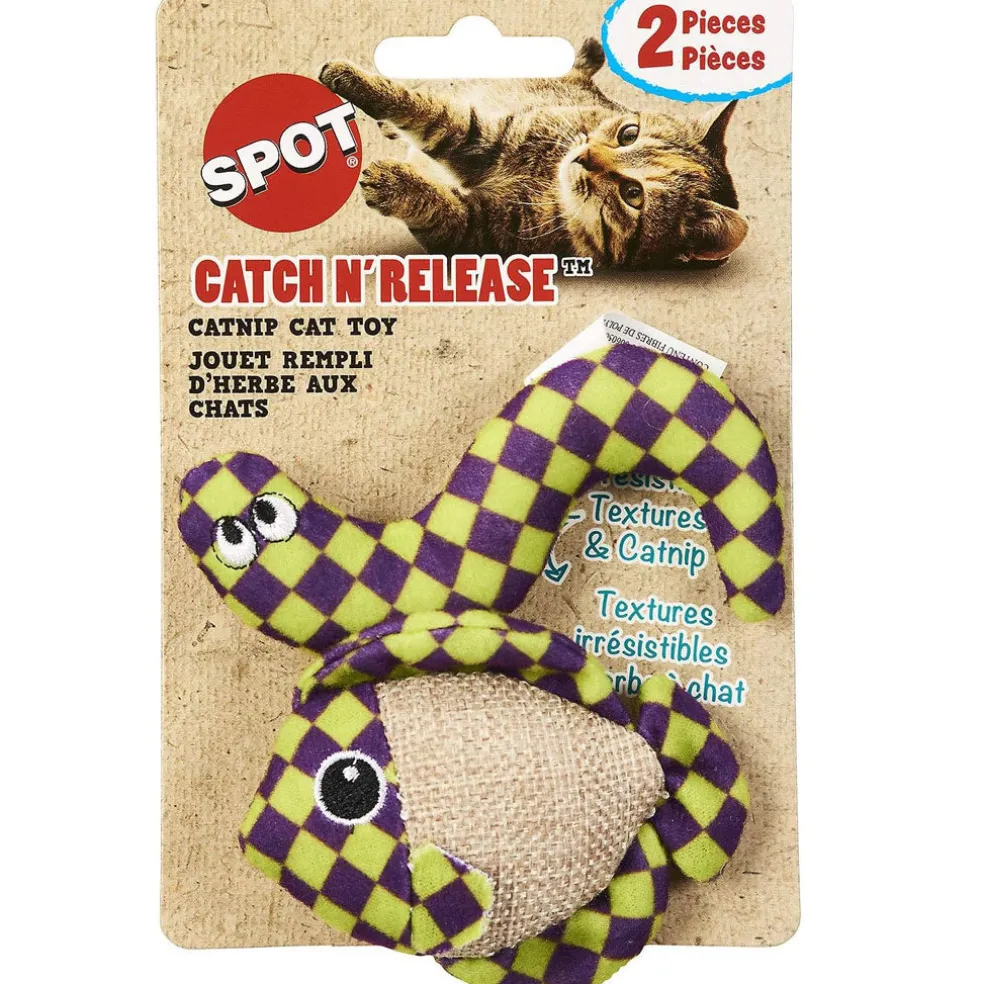 Ethical Pet Spot Catch N Release Cat Toy with Catnip, Assorted Figures, 2-count