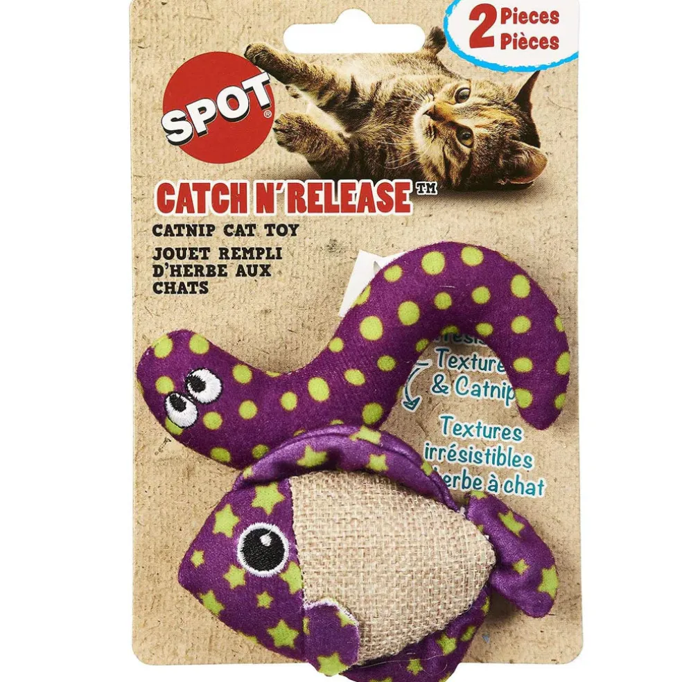Ethical Pet Spot Catch N Release Cat Toy with Catnip, Assorted Figures, 2-count
