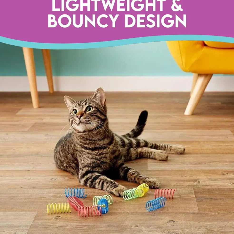 Ethical Pet Spot Colorful Springs Catnip Toy Thin, Assorted, 3", 10-count