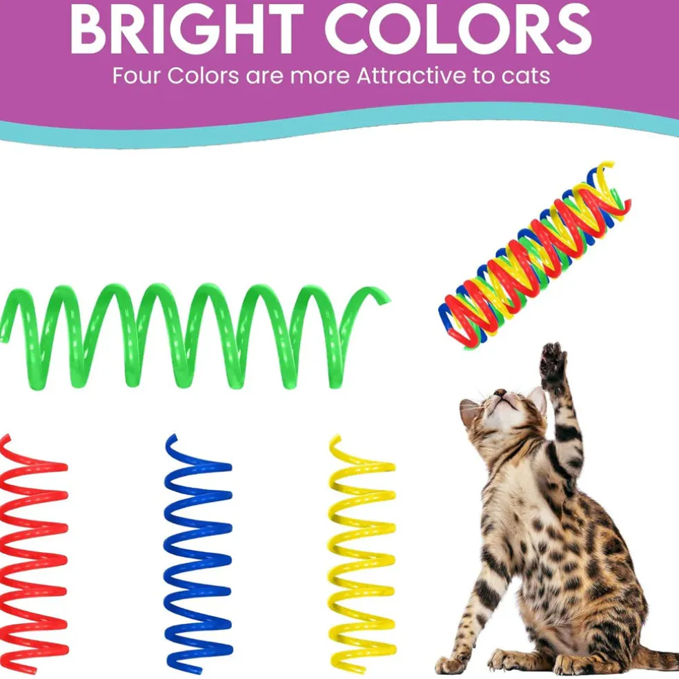 Ethical Pet Spot Colorful Springs Catnip Toy Thin, Assorted, 3", 10-count