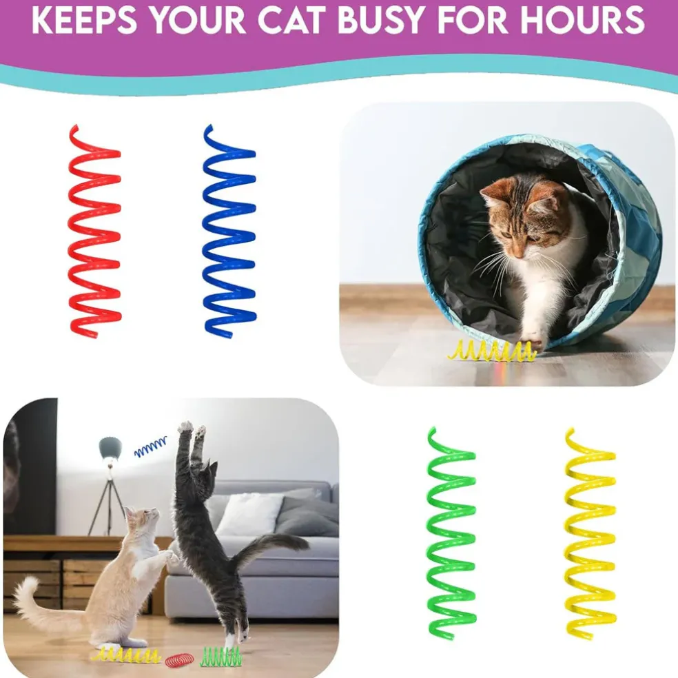 Ethical Pet Spot Colorful Springs Catnip Toy Thin, Assorted, 3", 10-count