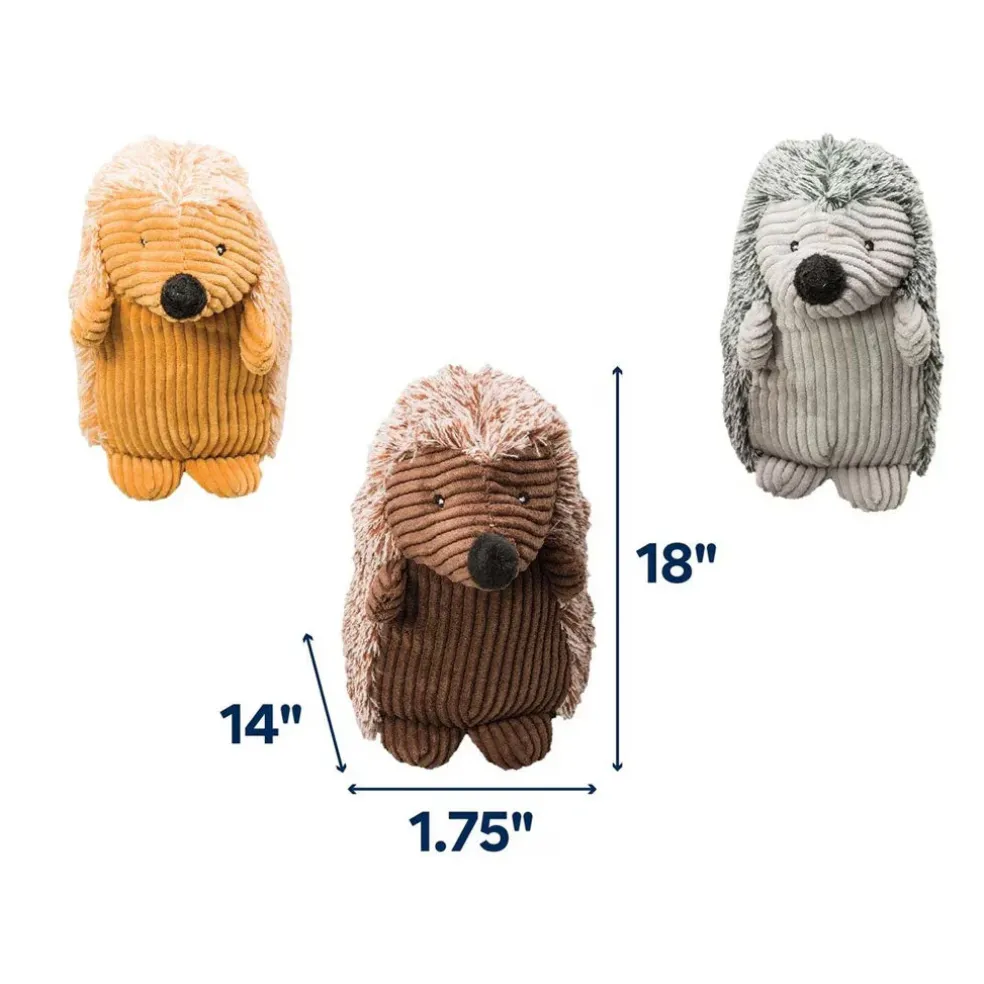 Ethical Pet Spot Corduroy Hedgehogs Dog Toy, Color Varies, 8", 1-count