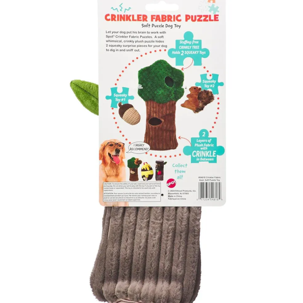 Ethical Pet Spot Crinkler Fabric Puzzle Dog Toy, Assorted Characters, 11", 1-count