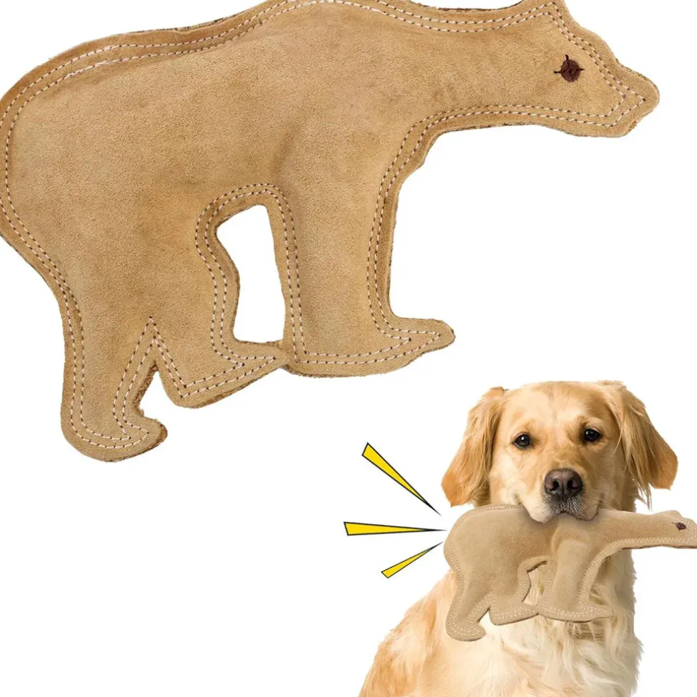 Ethical Pet Spot Dura-Fused Leather Dog Toy Bear, Large