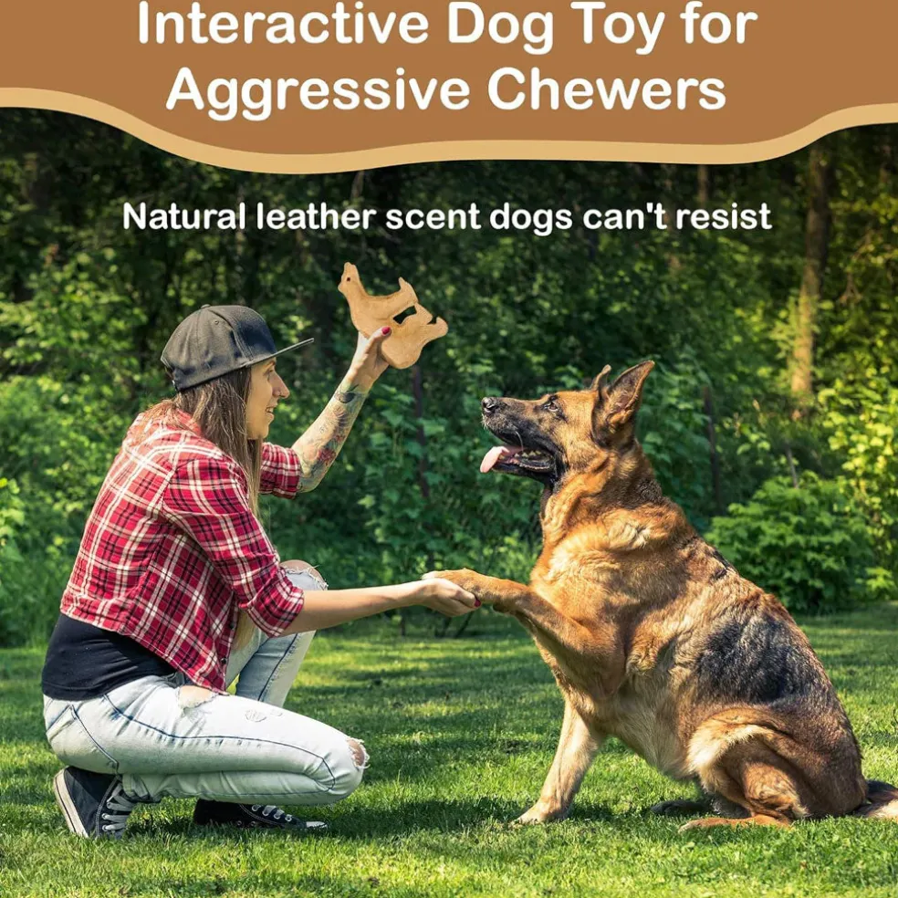 Ethical Pet Spot Dura-Fused Leather Dog Toy Bear, Large
