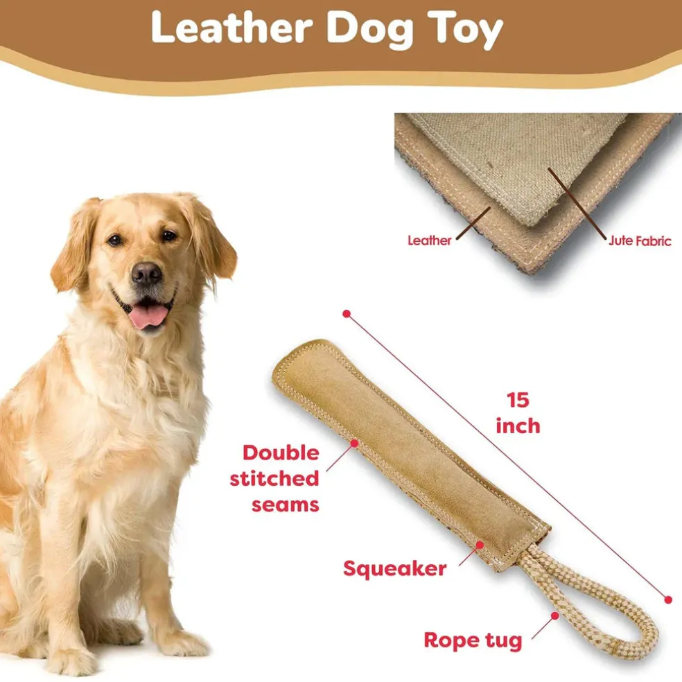 Ethical Pet Spot Dura-Fused Leather Retriever Dog Toy