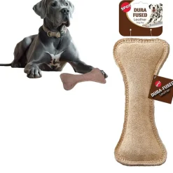 Ethical Pet Spot Dura-Fused Leather Bone Dog Toy, 9"