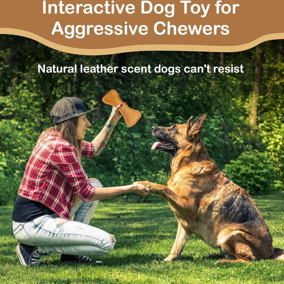 Ethical Pet Spot Dura-Fused Leather Bone Dog Toy, 9"